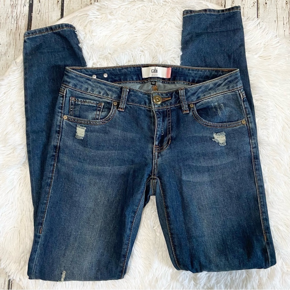 CABI skinny distressed jeans #5087 size 2